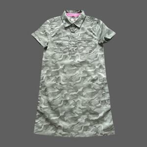 Vineyard Vines Girls Margo Camo Utility Dress L NWT